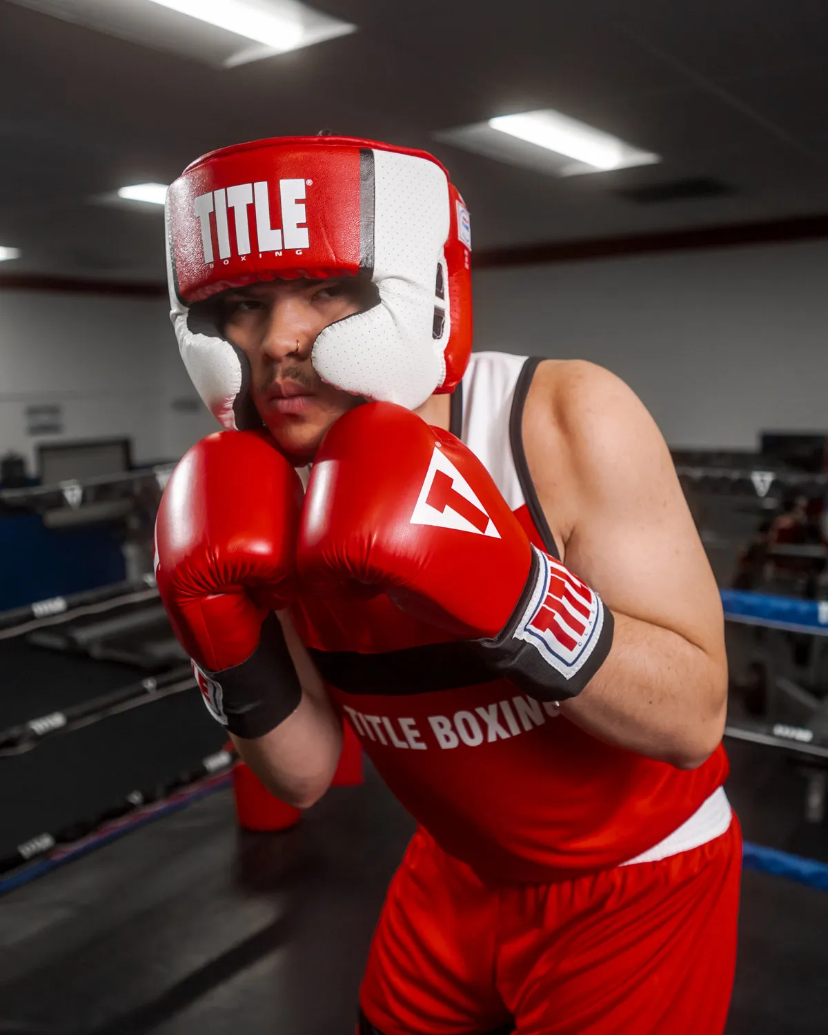 TITLE Boxing Aerovent Elite USA Boxing Competition Headgear – With Cheeks