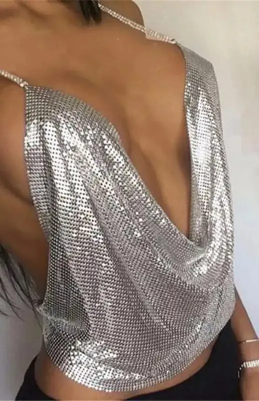 Top For Women For Parties. Sexy Sequin Top For Women