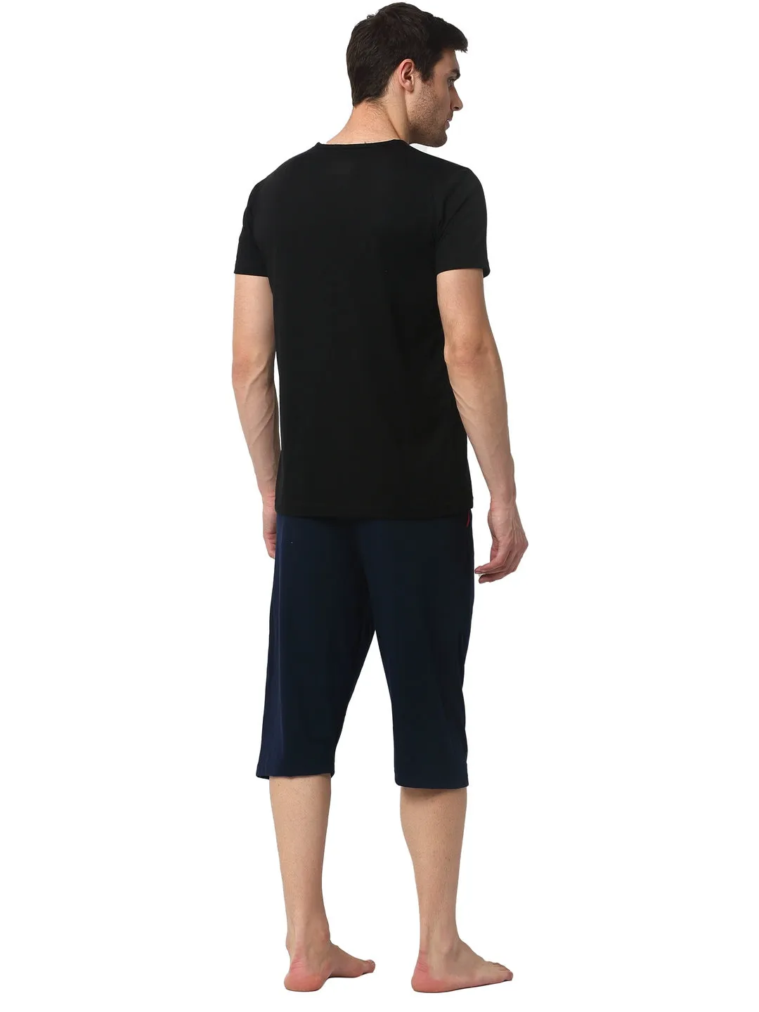 Vimal Jonney Dark Blue Black Night Suit For Men's