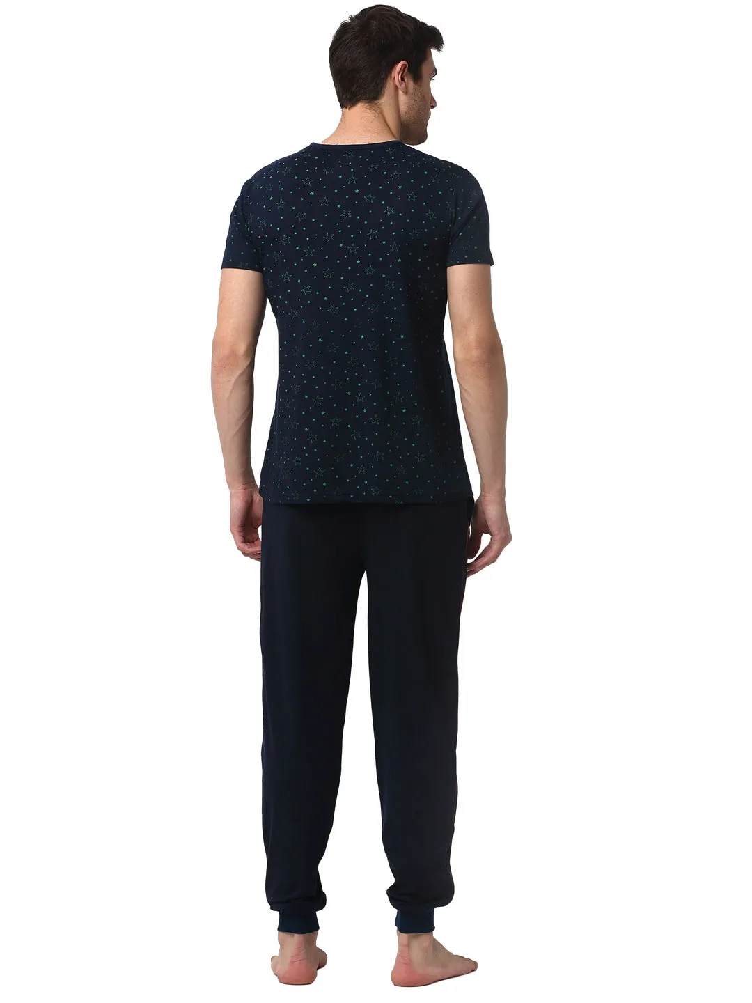 Vimal Jonney Dark Blue Night Suit For Men's