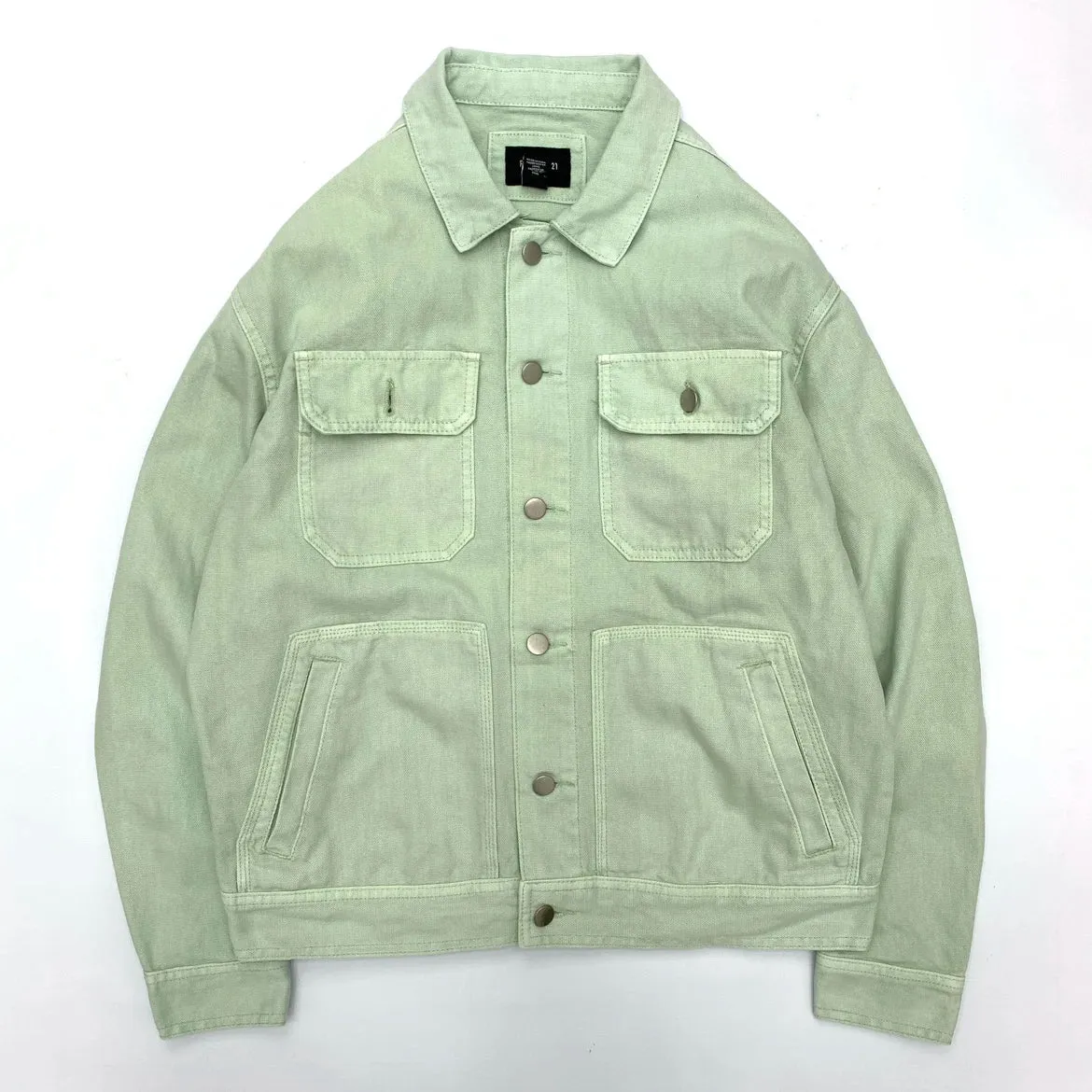 Wiaofellas  -  Men's Lightweight Trucker Shirt Jacket Amikaki Washed Canvas Jacket Multiple Pockets Autumn Retro Work Flip Collar Short Coats