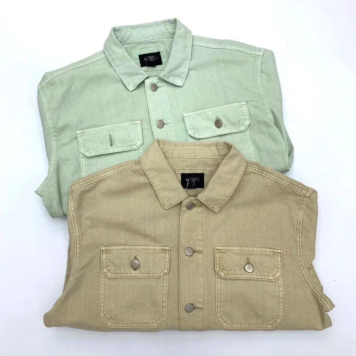 Wiaofellas  -  Men's Lightweight Trucker Shirt Jacket Amikaki Washed Canvas Jacket Multiple Pockets Autumn Retro Work Flip Collar Short Coats