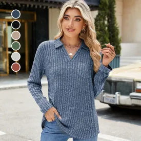 Women's Collared V-Neck Sweater