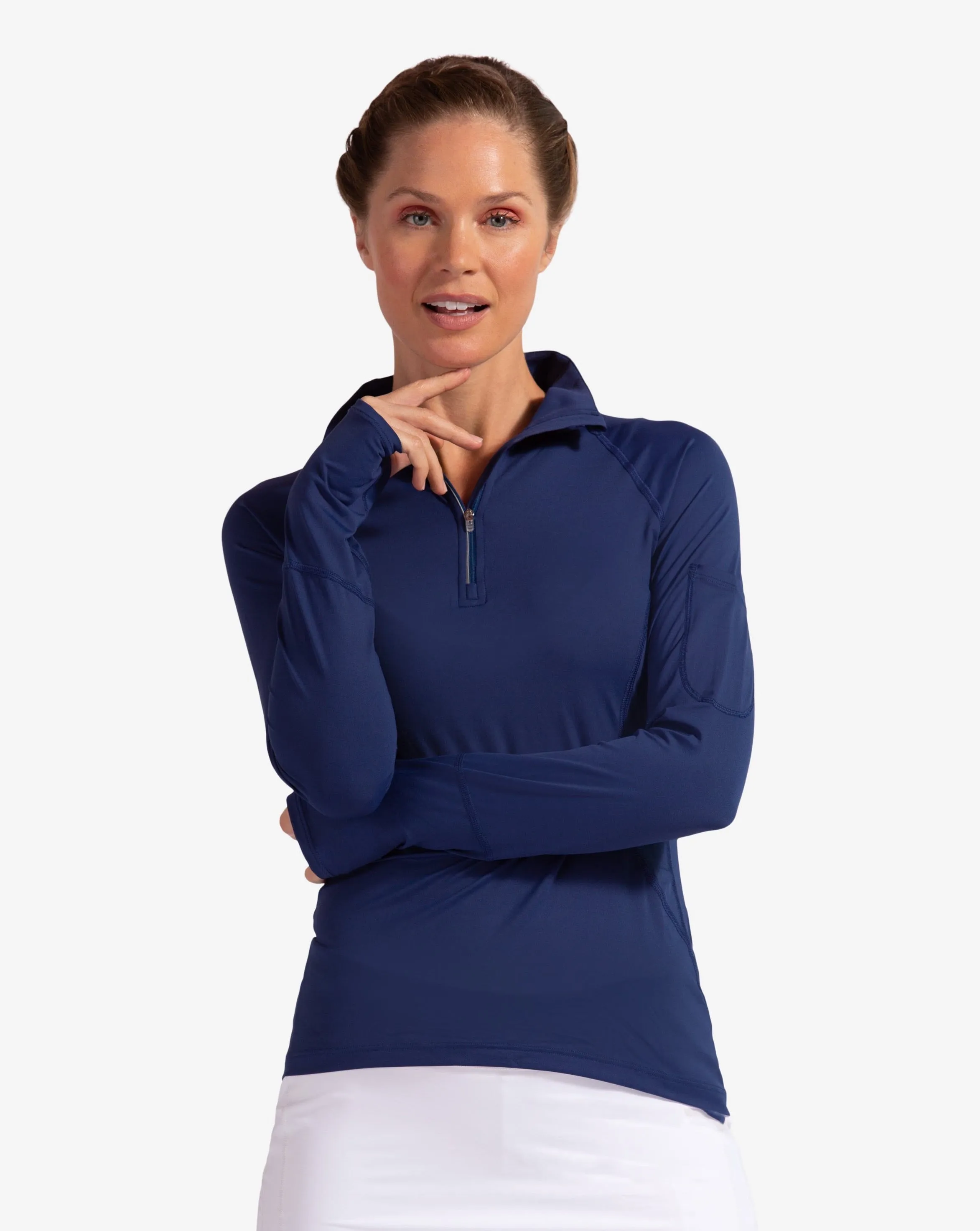 WOMEN'S MOCK ZIP TOP (3001)