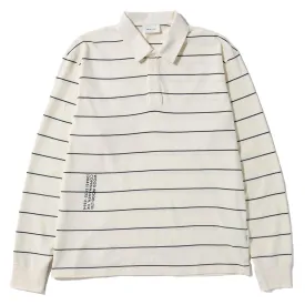Wood Wood Beck Long Sleeve Rugby Shirt / Off White Stripes